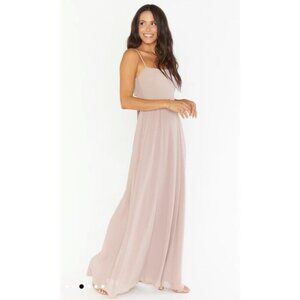 Show Me Your MuMu Bridesmaid Dress Size S Maxi Lauren Bow Chiffon Feminine